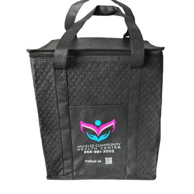 Wholesale OEM Custom Printing Food Picnic Camping Cooler Insulated Cooler Bag with Plastic Bottom