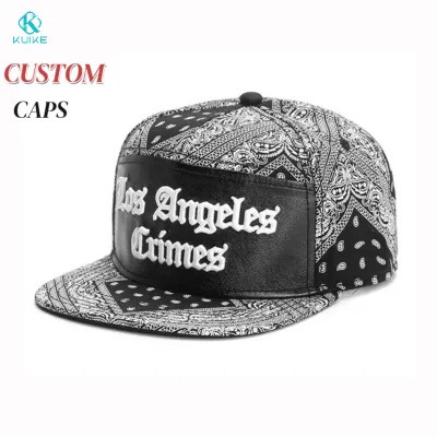 Wholesale Los Angeles Hip Hop Rebound Baseball Cap Cashew Pattern Full Print Embroidery Street Flat Bill Snapback for Outdoor