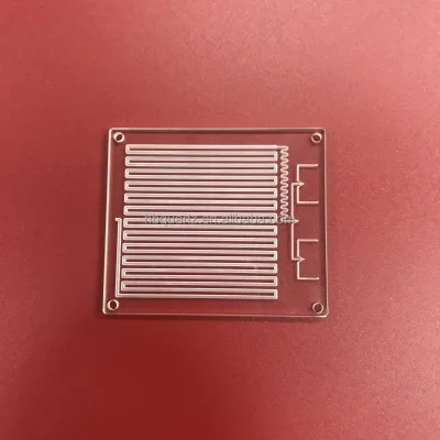 High UV Transmission Flow Through Quartz Glass Cuvette with Small Size Channel