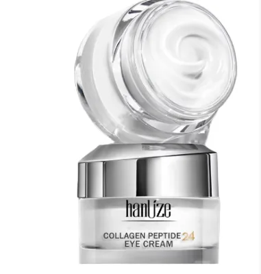 Luxury 15ml Clear Glass Cosmetic Jar with Anti-Wrinkle Peptide Lid Firm and Smooth Eye Cream for Skincare