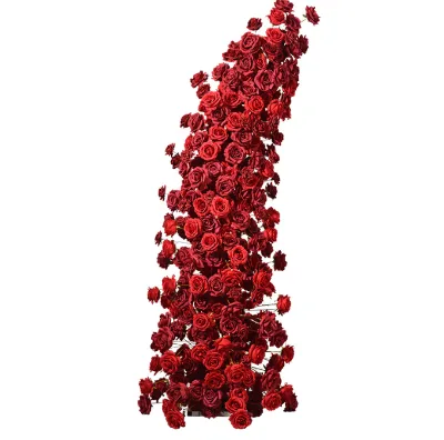 Wholesale Rose Arrangement Red Artificial Flower Arch for Wedding Decor