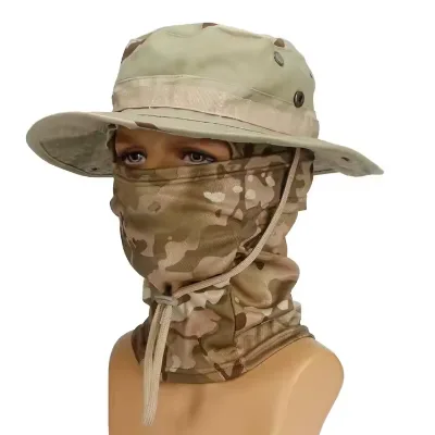 Camouflage Bucket Hat for Men Outdoor Tactical Sun Protector for Hunting Hiking Fishing Personal Defense Equipment Style