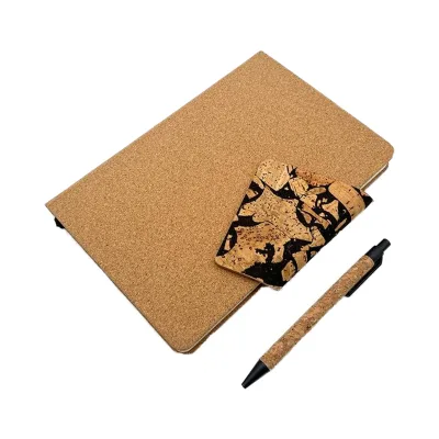 Natural Wood Cork High-grade New Coffee Grounds Buckle Notebook A5 Business Gift Notepad Set Customized Eco-Friendly Office