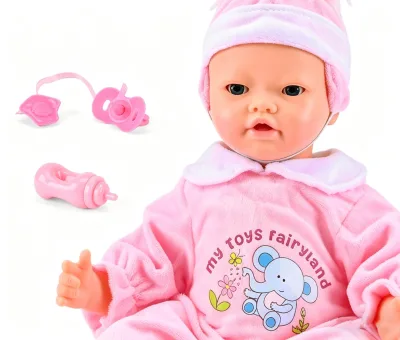 41cm Interactive Baby Doll with Sound & Motion Lifelike Talking Doll That Blinks, Drinks and Snores Educational Play Toy