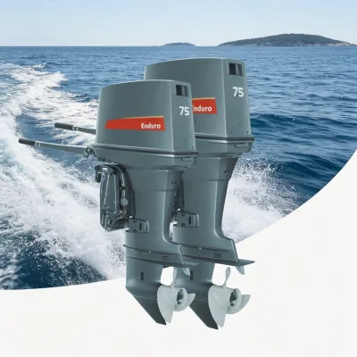 75HP 2 Stroke Galoline Electric Start Outboard Motor Compatible Yamaha Featuring Power Lift System High Performance for Boats