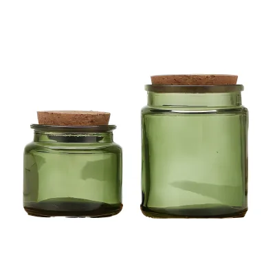 Wholesale Simple Amber Frosted Soda-Lime Glass 100ml 200ml Glass Cap CS06 Model Craft Gift Candle Jar