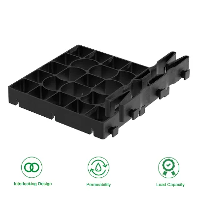 Industrial Design Black 33cm*33cm*5cm HDPE Geocell Mats with Interlocking Design for Livestock Mud Control and Horse Management