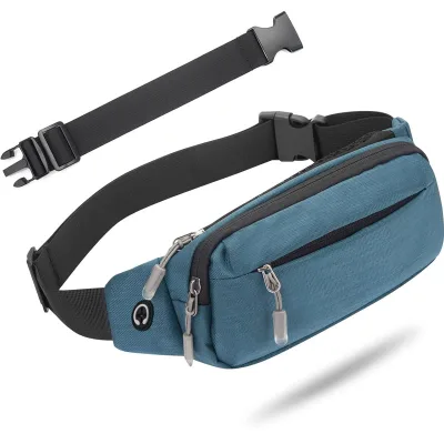 Nylon Waist Bag Fanny Pack with Extender Adjustable Belt Multi Pocket Crossbody Hip Pack for Running Travel Sports