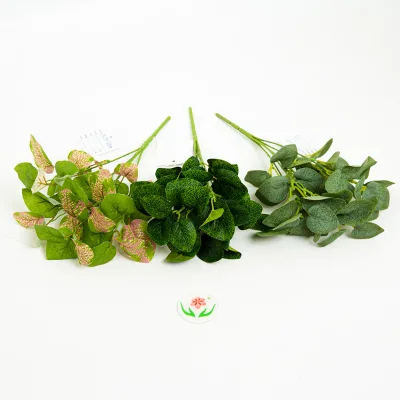 The Small Five-pronged Artificial Plant Bundles Are Used for Wall Decoration and Outdoor Scene Arrangement