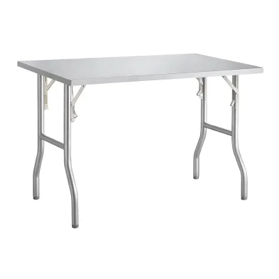 Heavy Duty Folding Brushed Matt Finish Stainless Steel Adjustable Height 800kg/m Load Capacity Commercial Portable Kitchen Prep