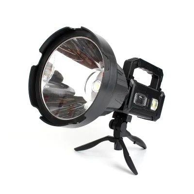 2026 Newest Type c Usb Rechargeable Powerful High Lumen Solar Searchlight With Cob Light Red and Bluelight Flashlight