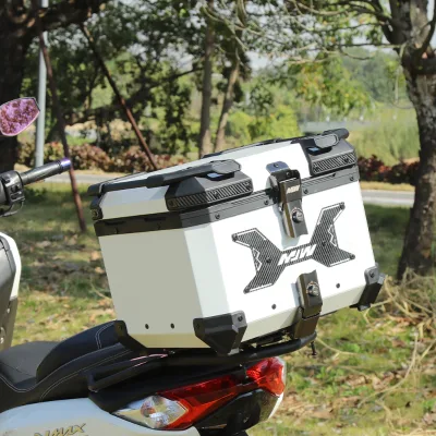 Factory Price 55L White Detachable Dustproof Quick Release Aluminum Motorcycle Tail case Rear Box for Motorcycles