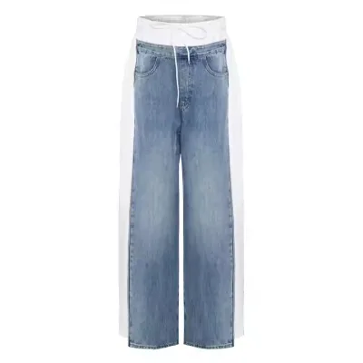 Women's High Street Jeans Unique Colorful Patchwork Stretch Denim Breathable Jeans Y2K Style Hip Hop Jeans