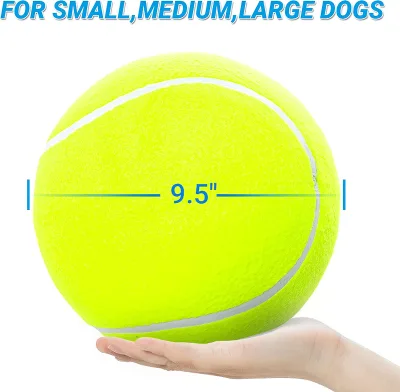Oversize 9.5 Inch Pet Tennis Ball Large Dog Interactive Toy High Elastic Wear Resistant Rubber Play Ball Training Entertainment