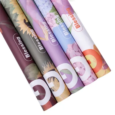 Factory Wholesale Retro Colorful Printing Waterproof Moistureproof Korean Wrapping  Paper Floral Korean Paper Style Novelty
