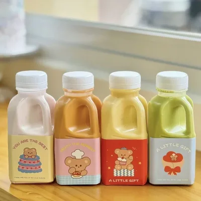 Heat-Resistant PP Milk Tea Bottles 500ml Food Grade BPA-Free Juice Containers with Tamper-Proof Lids, Hot-Fill Safe