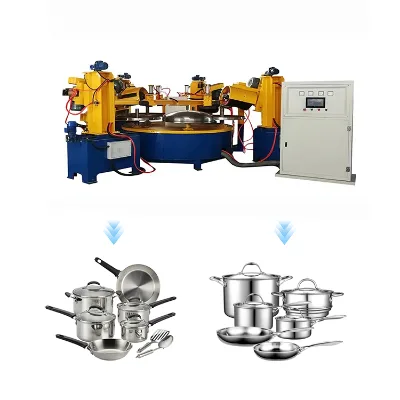 Stainless Steel Cookware Production Line for Sale Head Polishing Pad Making Aluminum Vibratory Metal Polishing Machine