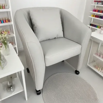 Manicure Chair Nail Salon Chair Set Adjustable Ergonomic Client Chair and Technician Stool PU Leather