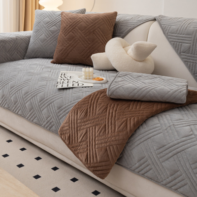 Sofa Cushion High Quality Sofa Pad Non-slip Winter Crystal Velvet Sofa Cover