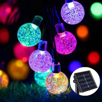 Ball LED Colorful Light Outdoor Moisture-proof Crystal Globe Christmas Clip String Light Bulb String
