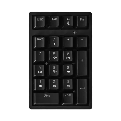 K18 RGB Mechanical Numeric Keypad Tri Mode Wireless BT 2.4G USB Digital Keyboard for Desktop Finance Office