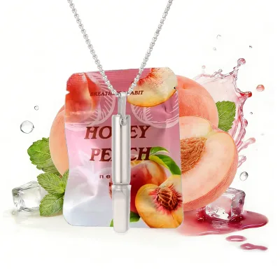Flavored Stainless Steel Air Device Aroma Smokeless Inhaler Quit for Stick with Essential Oil Blend Cotton Breathing Necklace