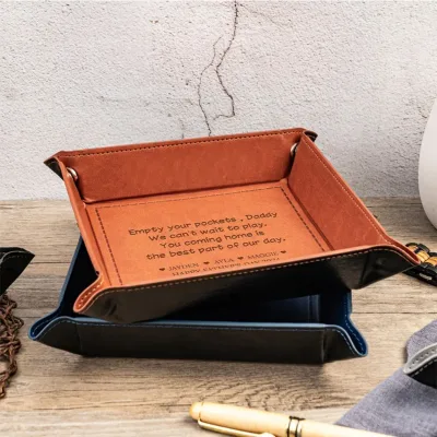 Wholesale Leather Organizer Jewelry Storage Box PU Leather Handmade Jewelry Tray for Rings Necklaces