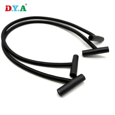 Heavy-Duty 9mm*60cm Elastic Latex Bungee Cord Rope T-Bar Plastic Hook Elastic Cord Ties for Outdoor Camping Tent