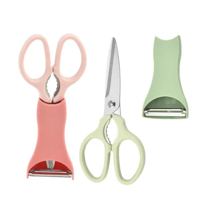 3 in 1 Kitchen Scissors Peeler Stainless Steel Multifunctional Shears