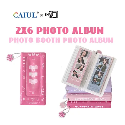 Wholesale 2x6 photo album PVC Photo Booth Album 4/8 Passport Photo Slots 4 Cuts Photo Collection Scrapbook for Wedding Events