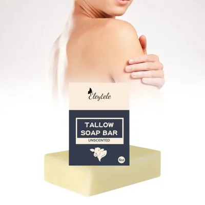 Natural 100% Grass Fed Beef Tallow Soap Bar Skin Care Moisturizing Face & Body Wash Sensitive Skin Bath Cleaning Tallow Soap