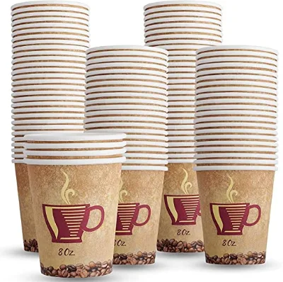 HeePACK 8/12/16/22 Oz Coffee Cups With Lids Disposable Ringle Wall Coffee Paper Cup With Lid