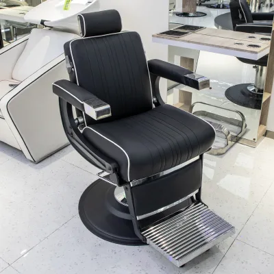 Vintage Black Gold Barber Chair Professional Salon Styling Antique Recling Shaving Man Retro Barber Chairs Spa Chair Equipment