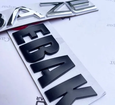Custom Embossed Zinc Alloy Metal Car Emblem DIY Letters Badge with Sticker