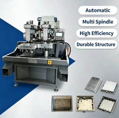 Twin Head Multi Spindle Drill Tap Equipment With Operation Touch Panel for Efficient Machining of Lampshade Shell and Valve