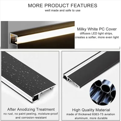 Flooring Accessory Metal Base Trim Molding Profile Skirting Boards Waterproof Baseboard Metal Skirting Board