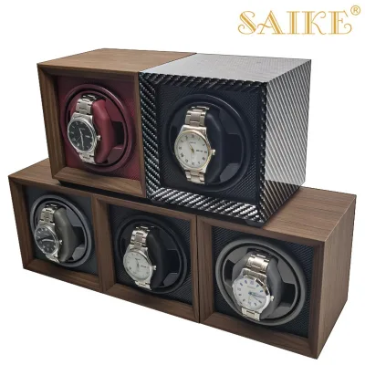Stock Wholesale Black Walnut MDF Retro Automatic Mechanical Watch Winder Watch Box 3 Speed Adjustable Household China