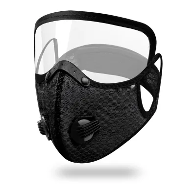 Outdoor Cycling Face Masks 5-Layer Filter with Valve Breathable Polyester Unisex for Dust Protection