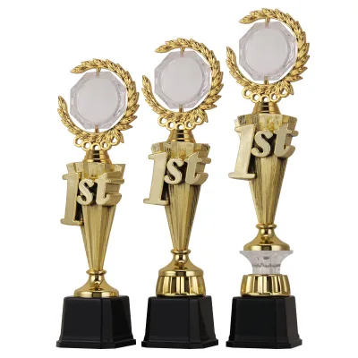 Factory Wholesale Plastic Trophy Cup Gold Cup Games Champion Award Trophy Decorative Ornaments Blank Plastic Football Trophy
