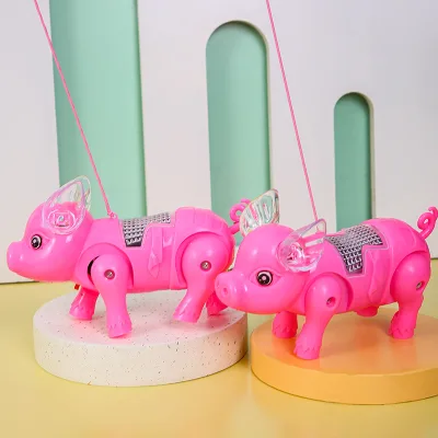 Funny Pink Electric Walking Pig Toy with Light Music Kids Birthday Gift Children's Baby Toys