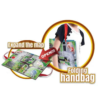 Free Wheel Diecast Toys Car Multifunctional Educational Portable Map Storage Bag Project Ejection Track