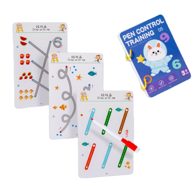 Early Childhood Education Interactive Toys Kids Reusable Coloring Learning Handwriting Practice Book Pen Control Training
