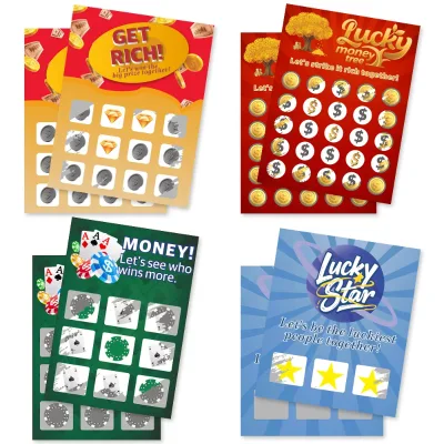 Winning Scratch Cards Custom Multi-Scratch Coating Matching Patterns Design Gambling Style Security Printing
