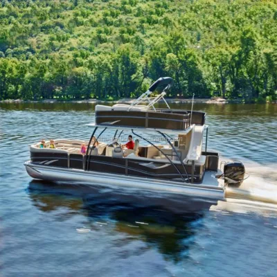 ALLLHOUSE 5052 Series Aluminum Pontoon Boat 3m Wide Customized Pontoons 800mm Diameter Tubes Leisure Pontoon Boat