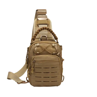 Unisex MOLLE Outdoor Sling Backpack Casual Daypack Polyester Lining Zipper Closure Stylish for Fly Fishing Hunting Hiking Travel