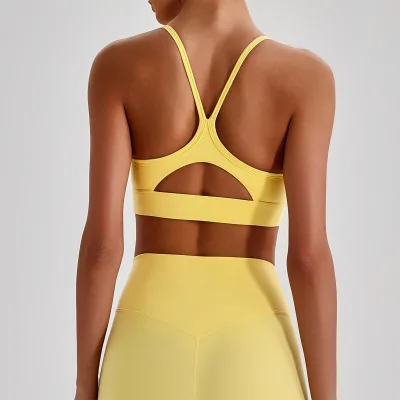 Custom logo Moisture Wicking Workout Bra Beauty Back Yoga Vest Naked Feel Athleisure Tops for Teen Girls 4136