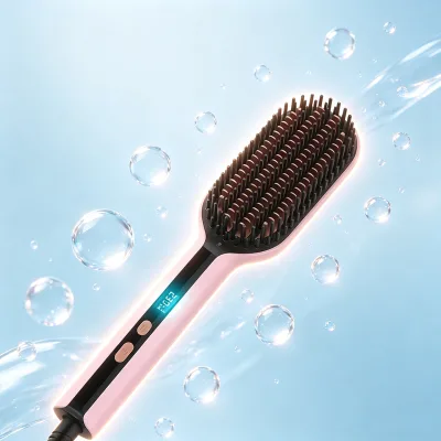 Heat Equilibrium Electric Comb with LED Screen Brush 70w Stable Heating Tube Comb 5temp Constant Alloy Heat Electric Comb
