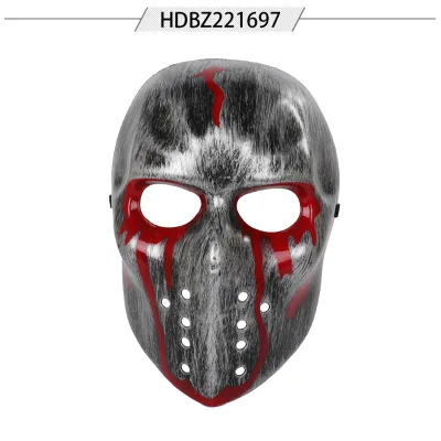 Bloody Bleeding Scary Mask Vintage Distressed Halloween Cosplay Mask for Horror Party Costume
