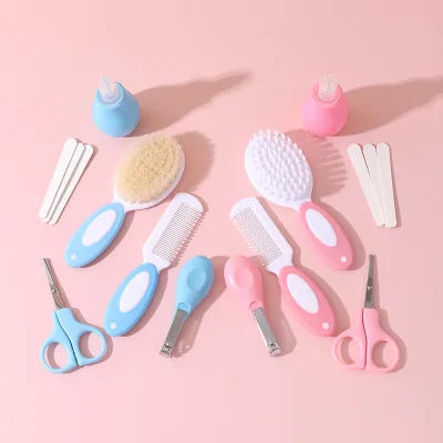 Baby Grooming Kit Infant Safety Care Set with Hair Brush Comb Nail Clipper Nasal Aspirator Essentials Kit for Newborn Healthcare