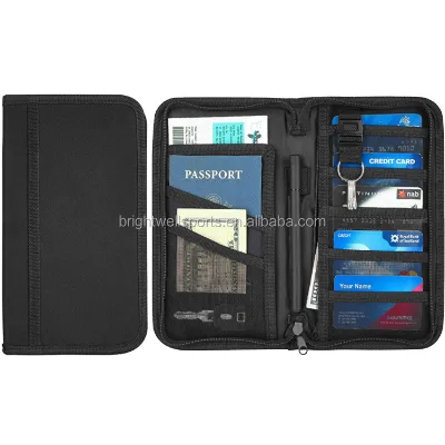 Custom Logo Slim Minimalist Design Family Passport Cover Card Holder RFID Blocking Travel Wallet Passport Holder for Men Women